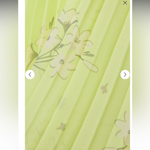 Self portrait lace-trimmed pleated floral-print chiffon midi dress. US 2- UK 6 - Picture 4 of 4